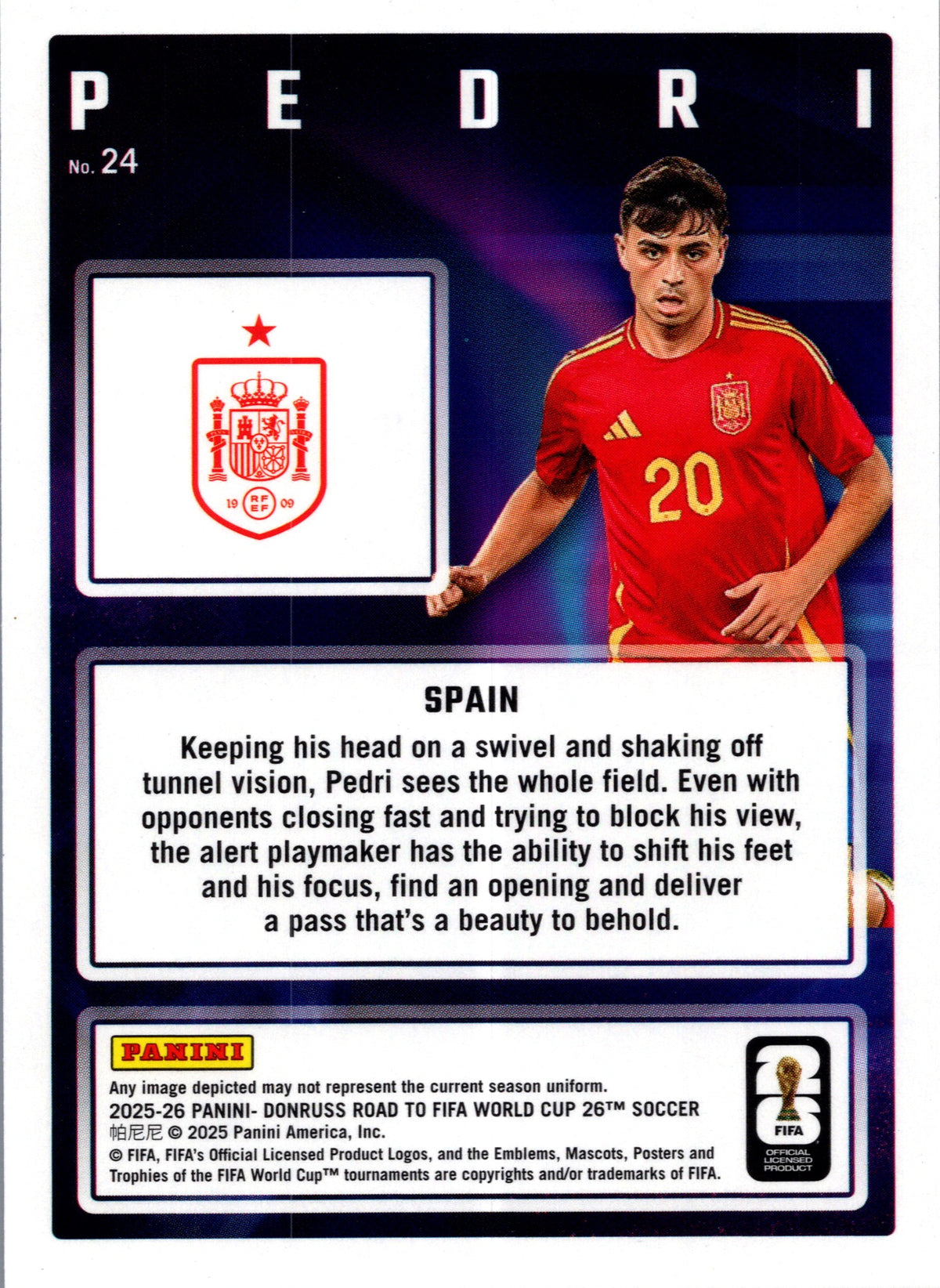 2025 Panini Donruss Road to FIFA World Cup 26 Soccer Pedri #24 Magicians
