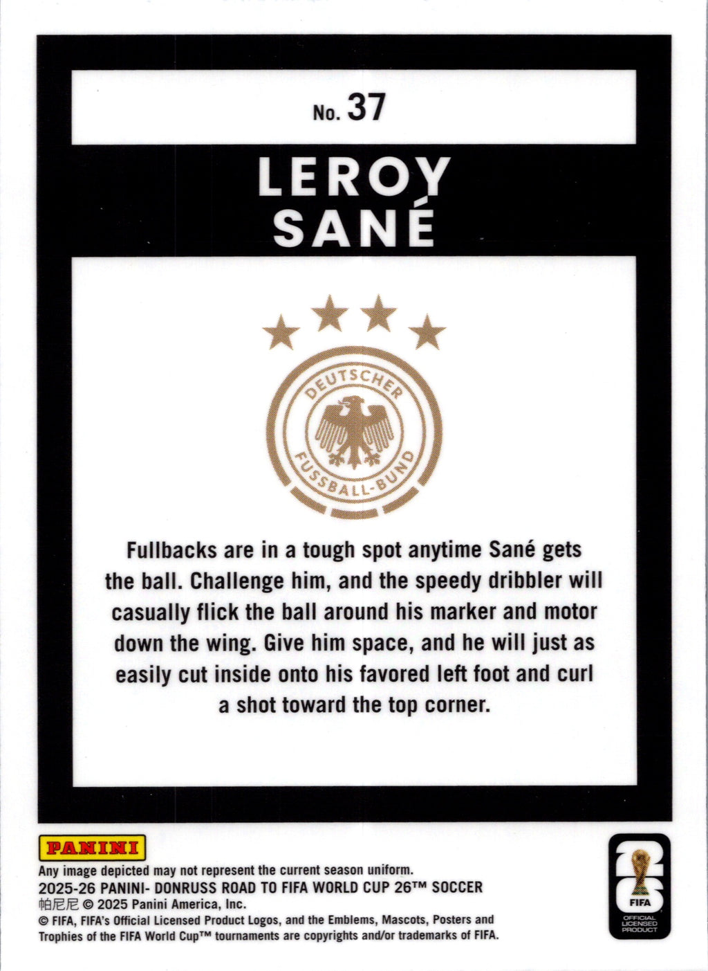 2025 Panini Donruss Road to FIFA World Cup Donruss Optic Leroy Sané #37