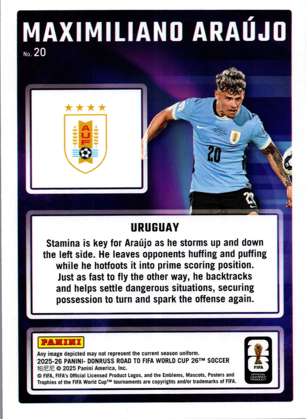 2025 Panini Donruss Road to FIFA World Cup 26 Maximiliano Araújo #20 Magicians