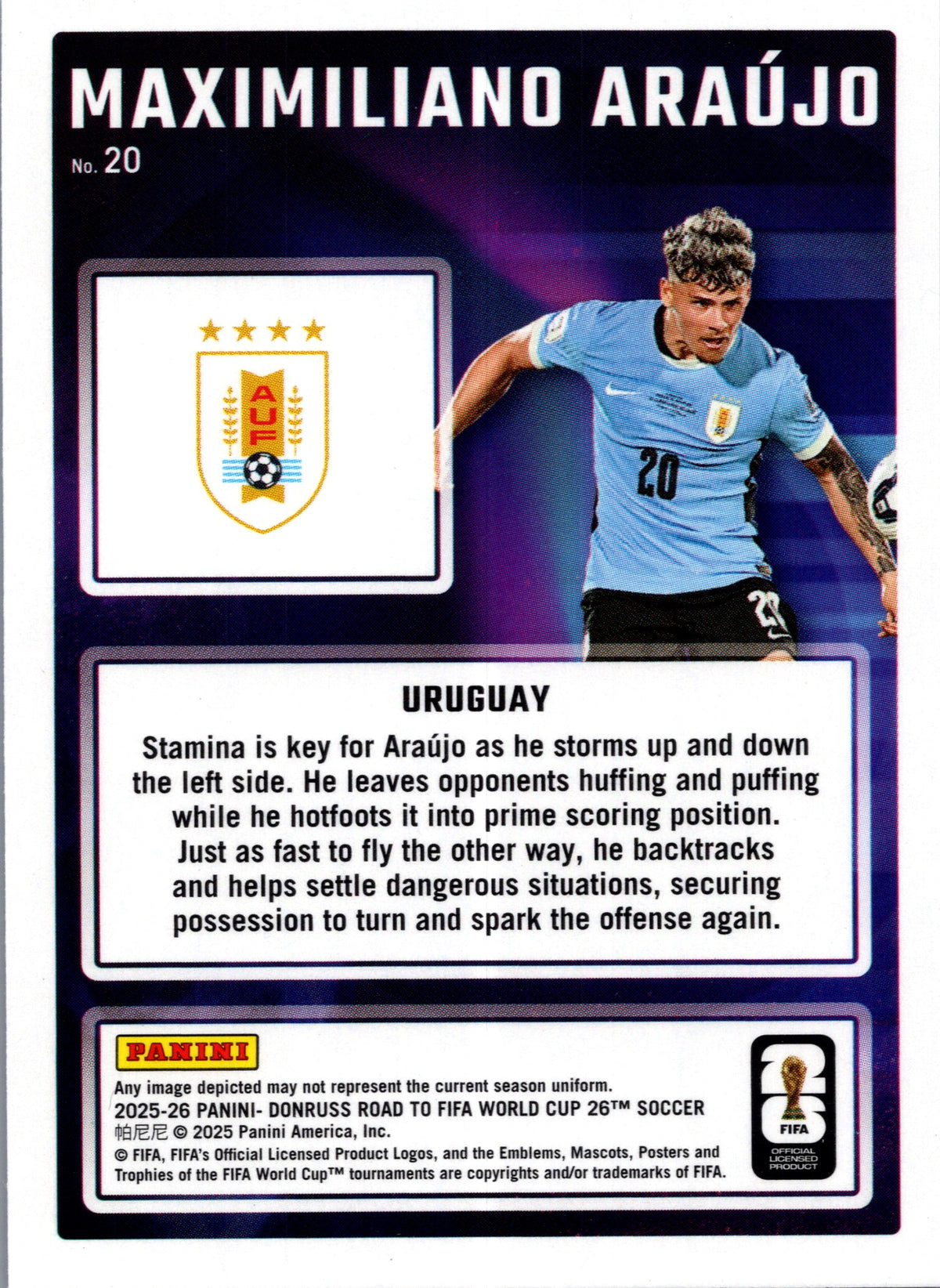 2025 Panini Donruss Road to FIFA World Cup 26 Maximiliano Araújo #20 Magicians