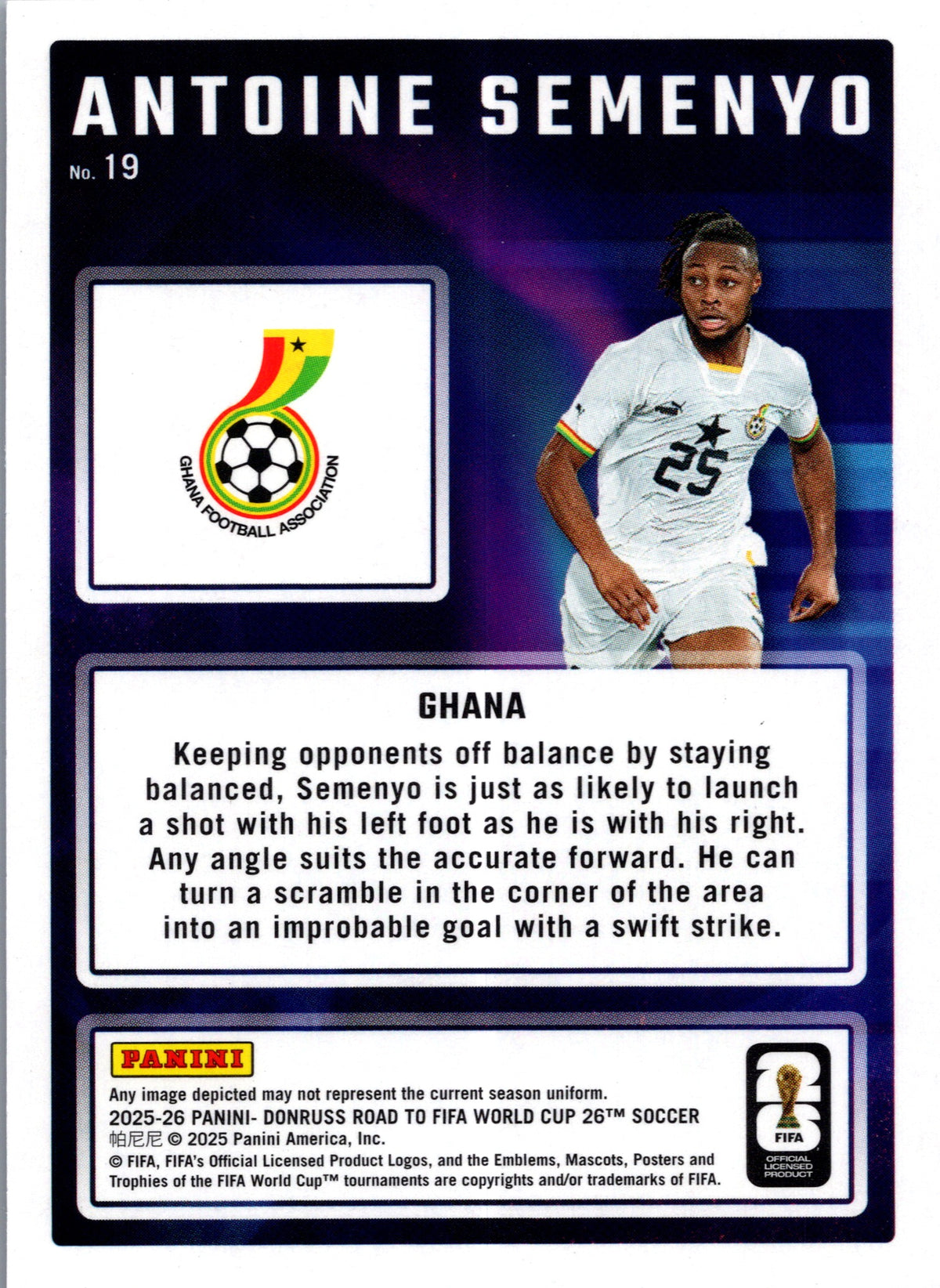 2025 Panini Donruss Road to FIFA World Cup 26 Antoine Semenyo #19 Magicians