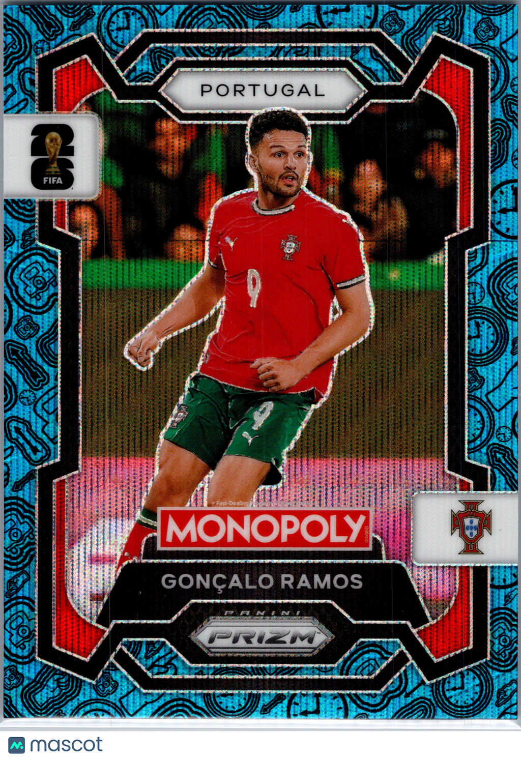 2026 Panini Monopoly Prizm FIFA World Cup 26 Gonçalo Ramos #30 Blue Boardwalk