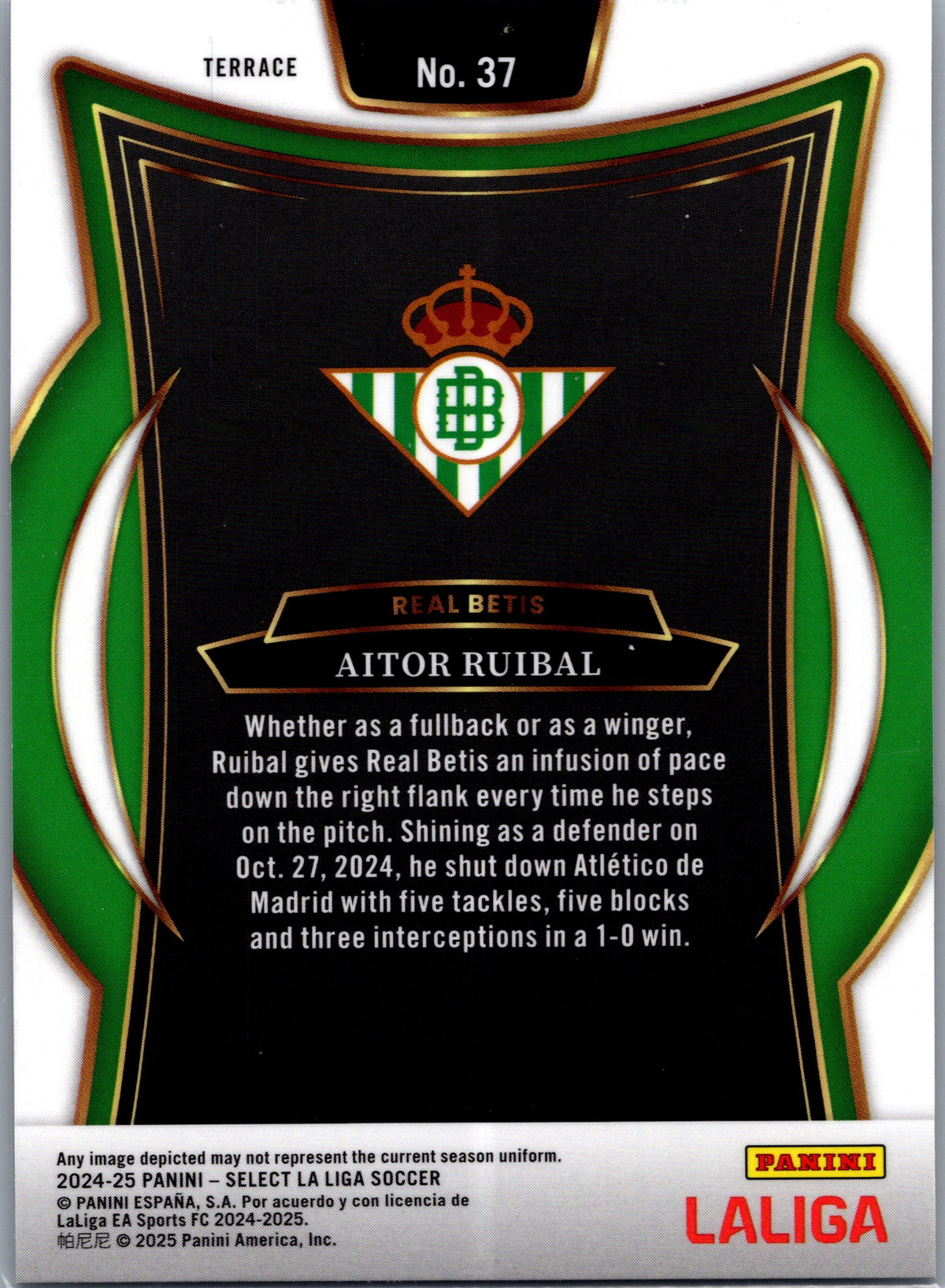 2025 Panini Select La Liga Soccer Aitor Ruibal #37 Terrace RC