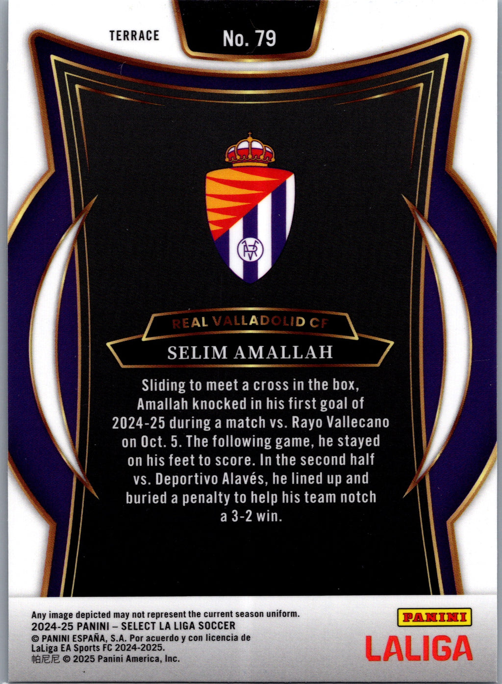 2025 Panini Select La Liga Soccer Selim Amallah #79 RC