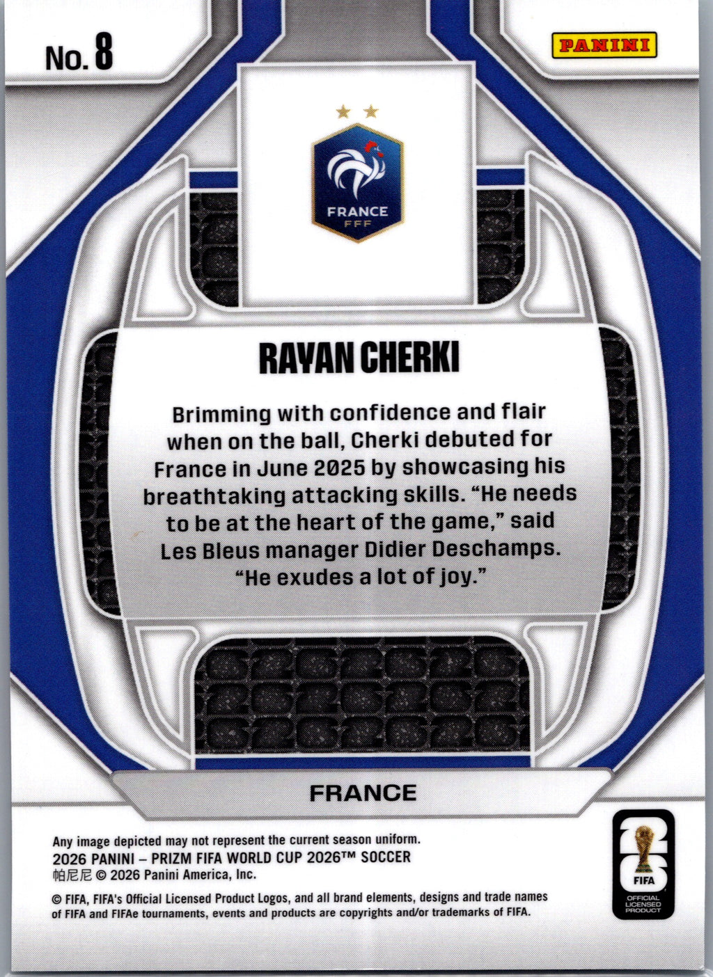 2026 Panini Prizm FIFA World Cup Rayan Cherki #8 Purple