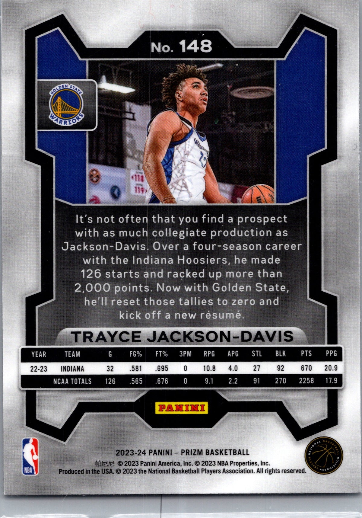 2023 Panini Prizm Trayce Jackson-Davis #148 RC