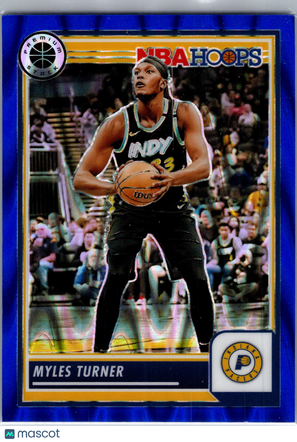 2024 Panini NBA Hoops Premium Stock Myles Turner #183 Blue Wave /99
