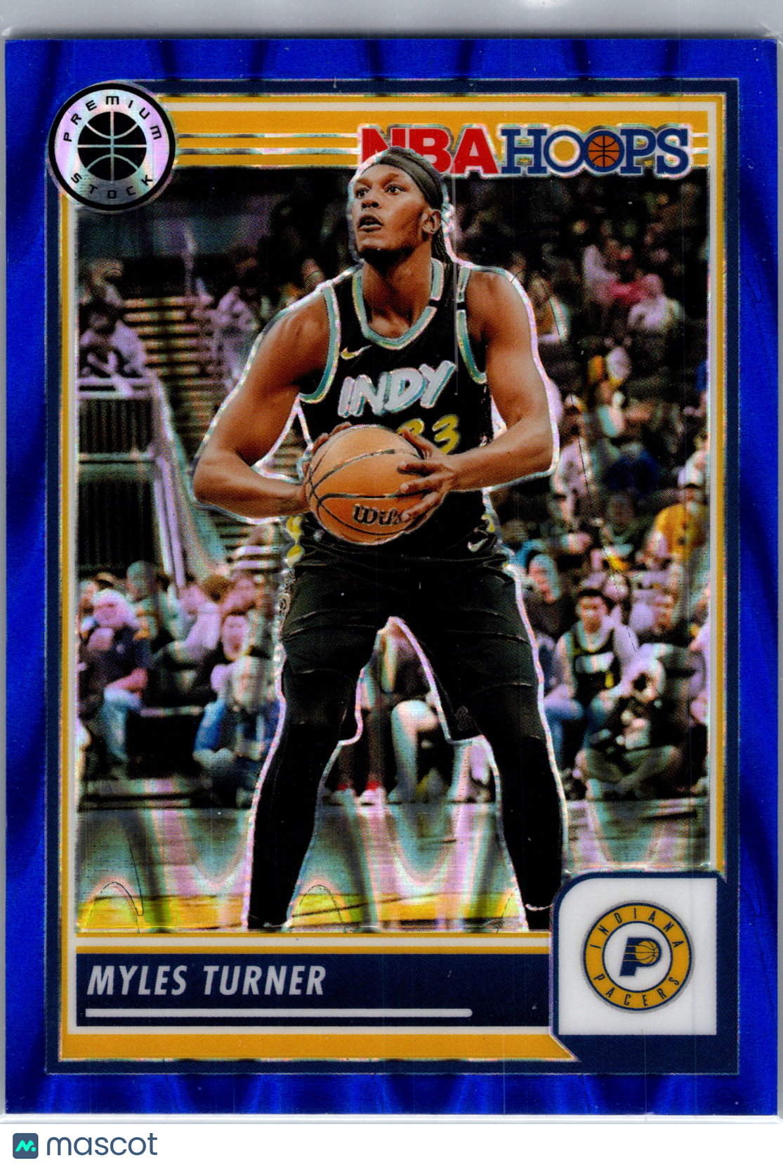 2024 Panini NBA Hoops Premium Stock Myles Turner #183 Blue Wave /99