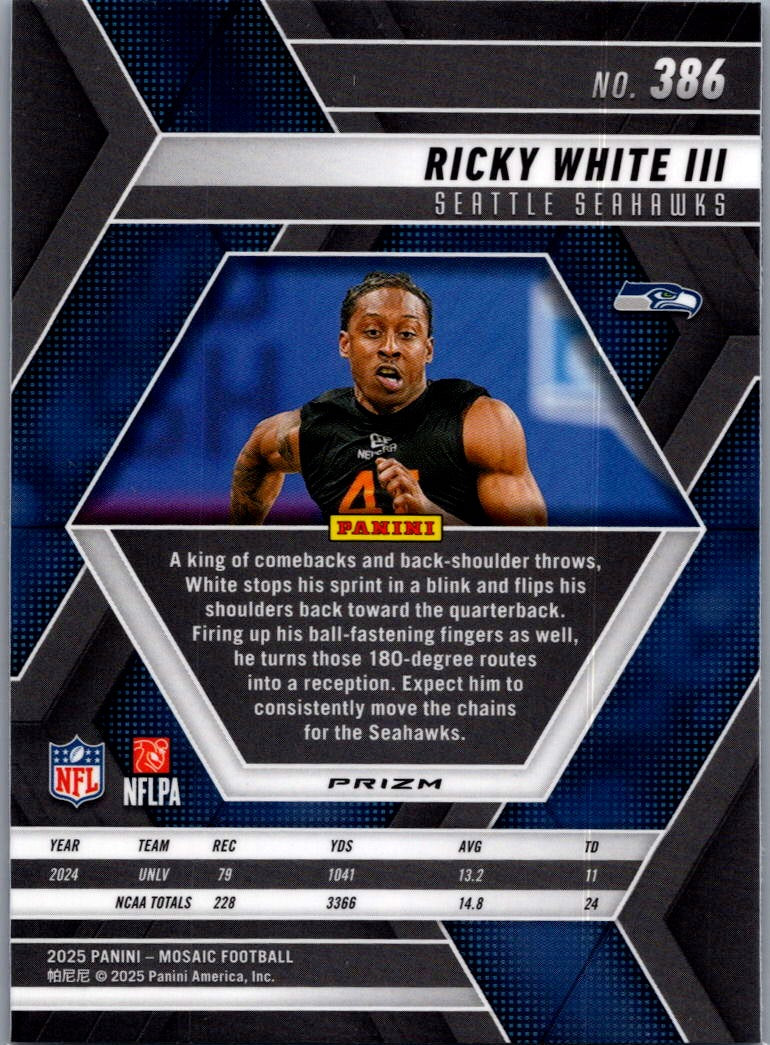 2025 Panini Mosaic Ricky White III #386 Blue RC