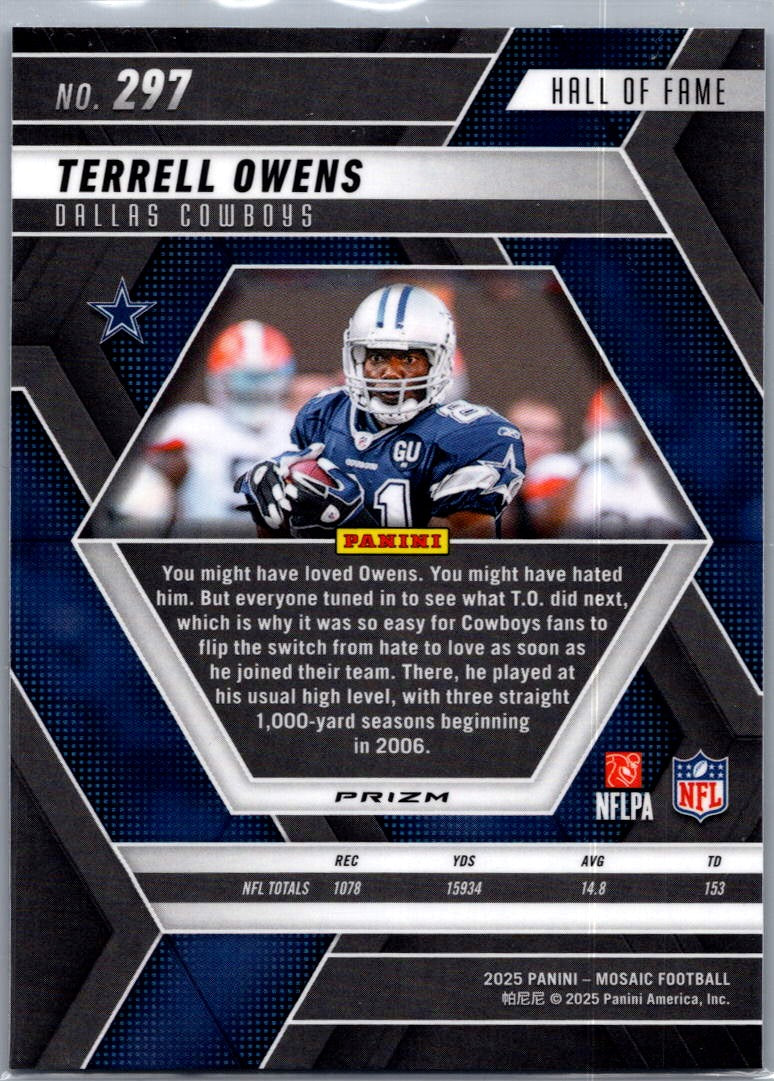 2025 Panini Mosaic Terrell Owens #297 Blue