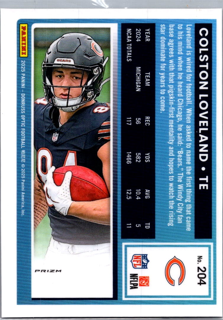 2025 Donruss Optic Football Colston Loveland #204 Purple