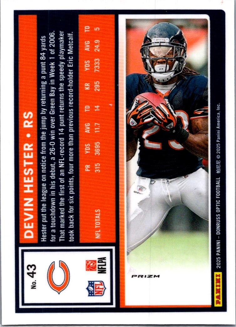 2025 Panini Donruss Optic Devin Hester #43 Holo