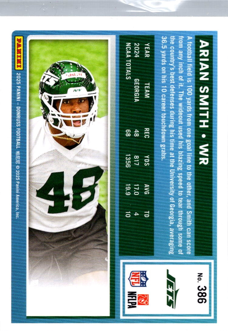 2025 Donruss Football Arian Smith #386