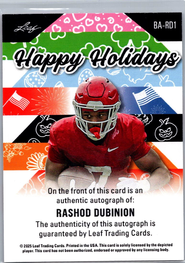 2025 Leaf Happy Holidays Rashod Dubinion #BA-RD1 Auto