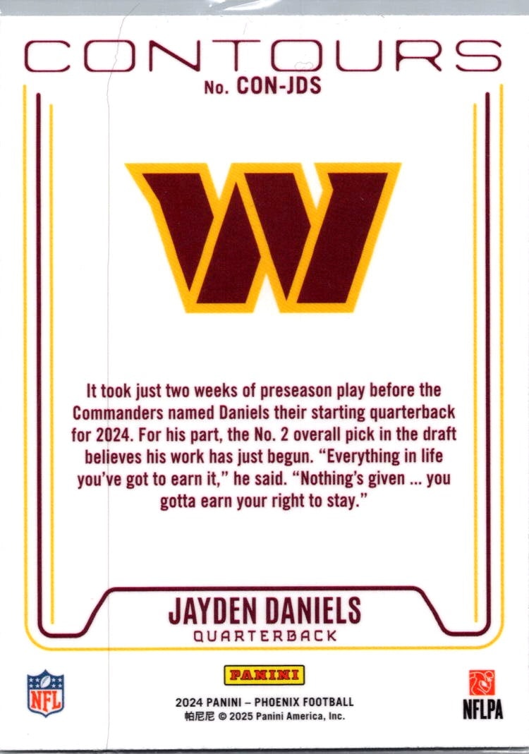 2025 Panini Phoenix Contours Jayden Daniels #CON-JDS RC