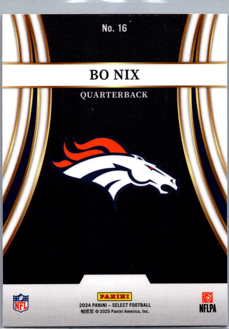 2025 Panini Select Football Turbocharged Bo Nix #16 RC