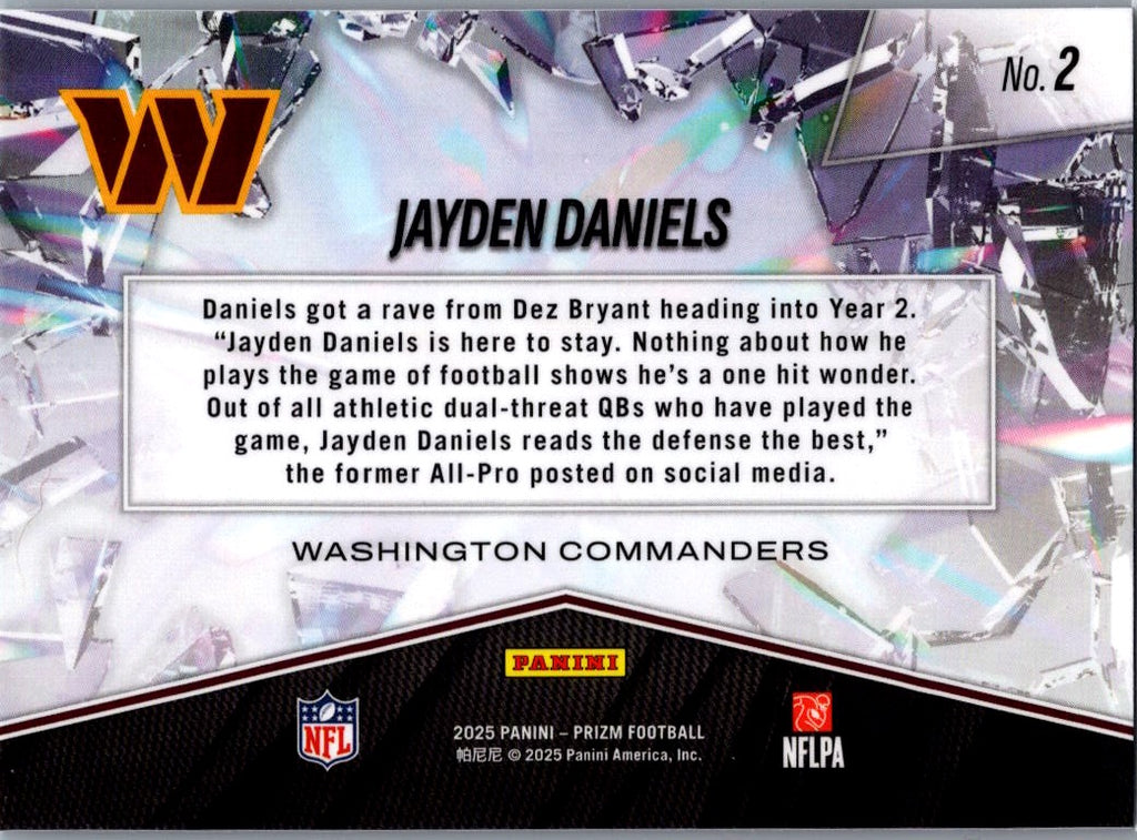 2025 Panini Prizm Football Jayden Daniels #2 Break
