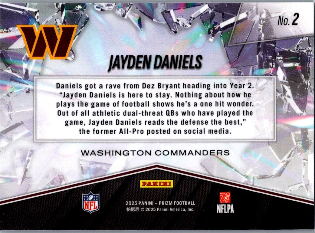 2025 Panini Prizm Football Jayden Daniels #2 Break