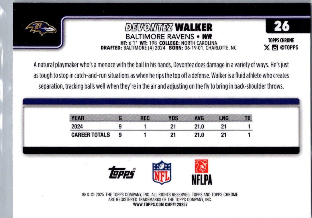 2025 Topps Chrome Devontez Walker #26