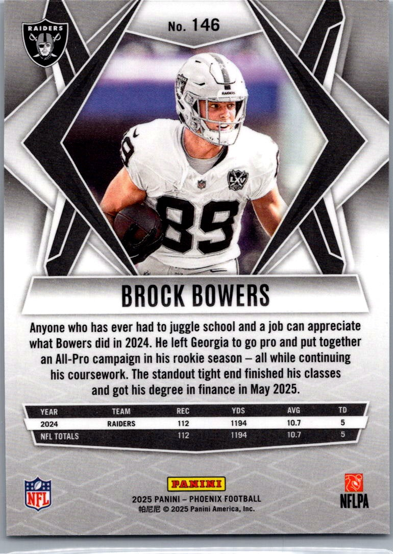 2025 Panini Phoenix Football Brock Bowers #146