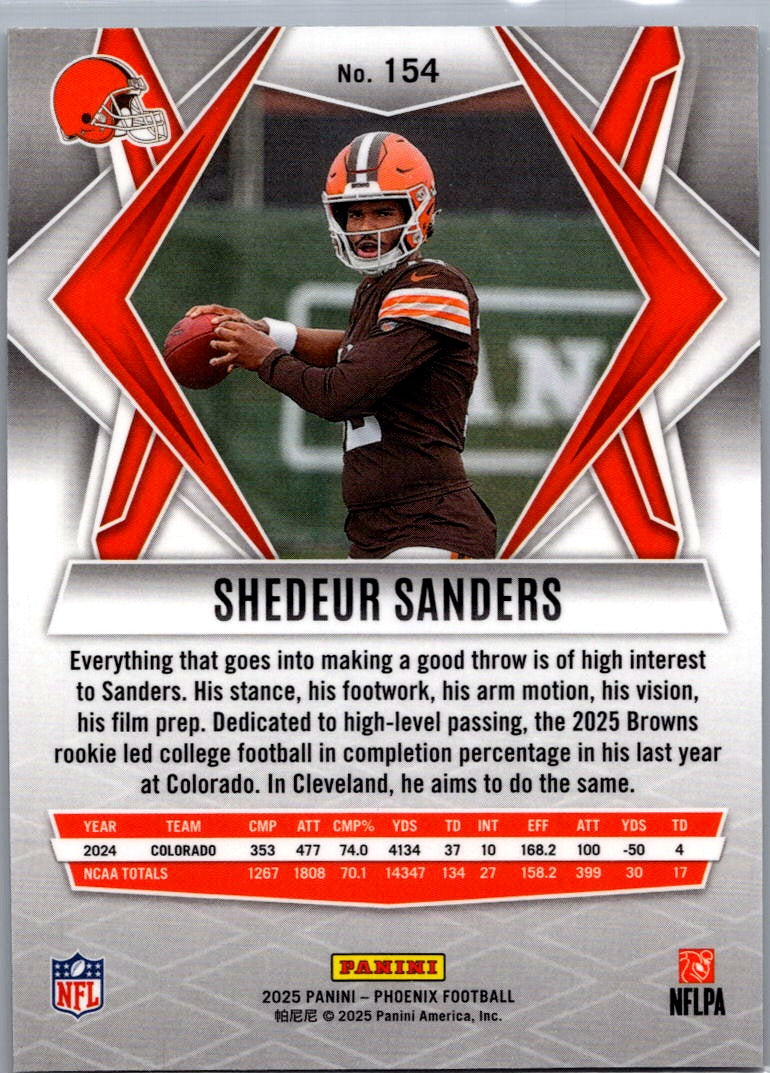 2025 Panini Phoenix Football Shedeur Sanders #154 RC