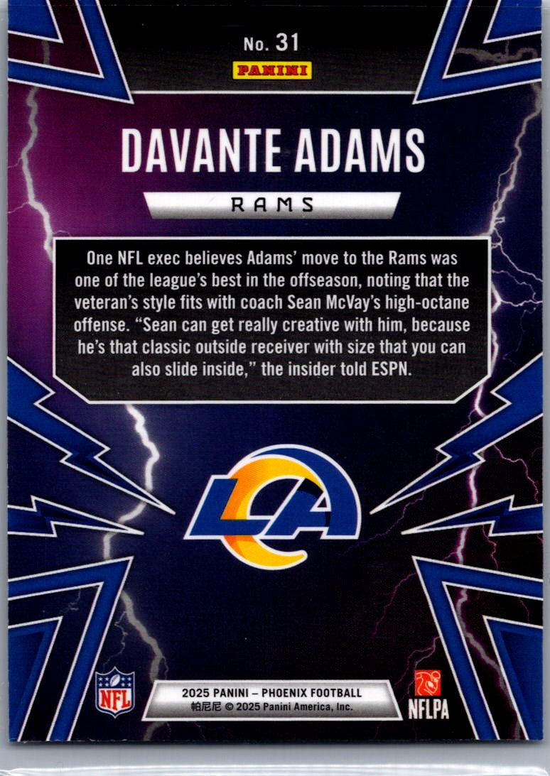 2025 Panini Phoenix Thunderbirds Davante Adams #31