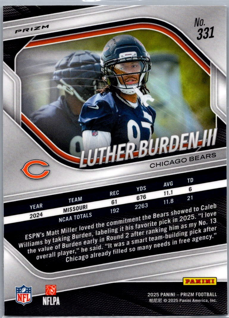 2025 Panini Prizm Luther Burden III #331 RC