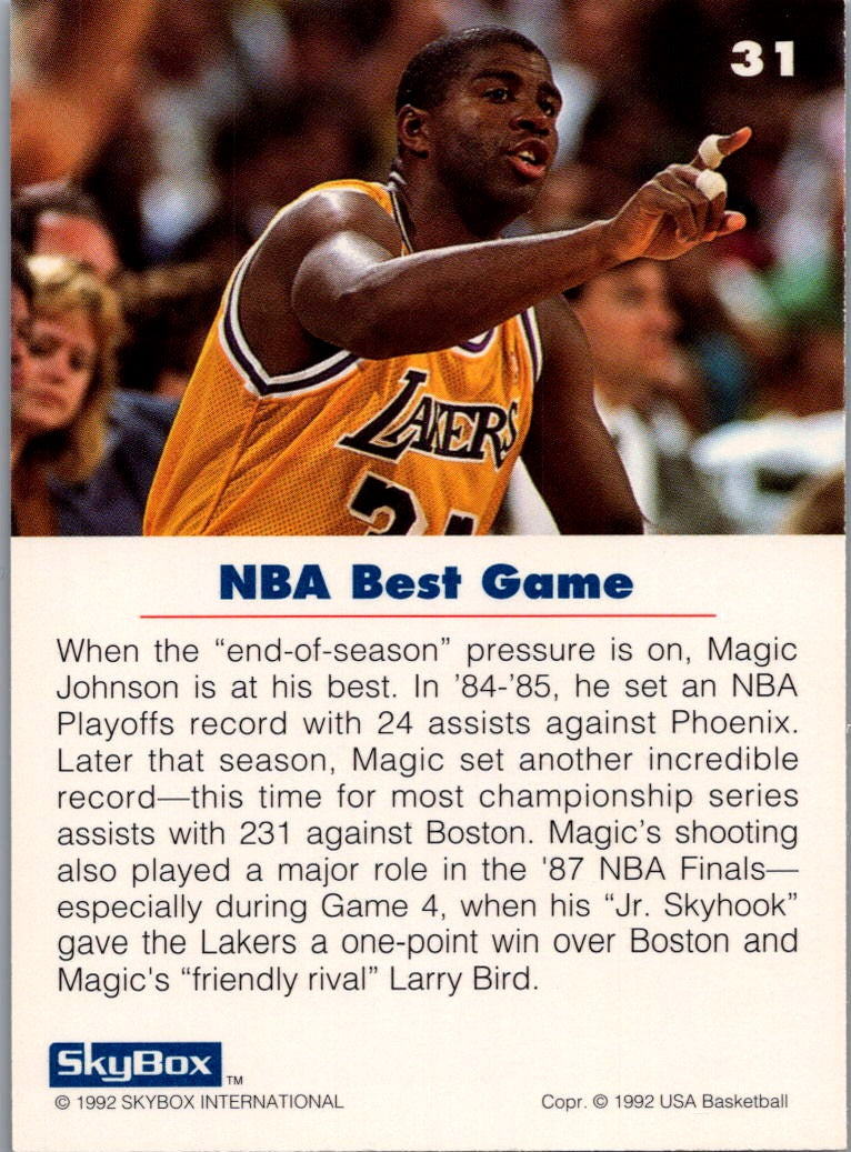 1992 SkyBox USA Basketball Earvin 'Magic' Johnson Magic Johnson #31