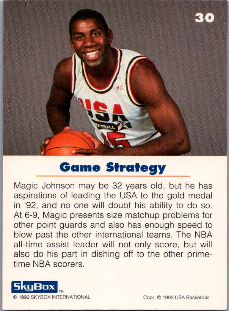 1992 SkyBox USA Basketball Earvin 'Magic' Johnson Magic Johnson #30