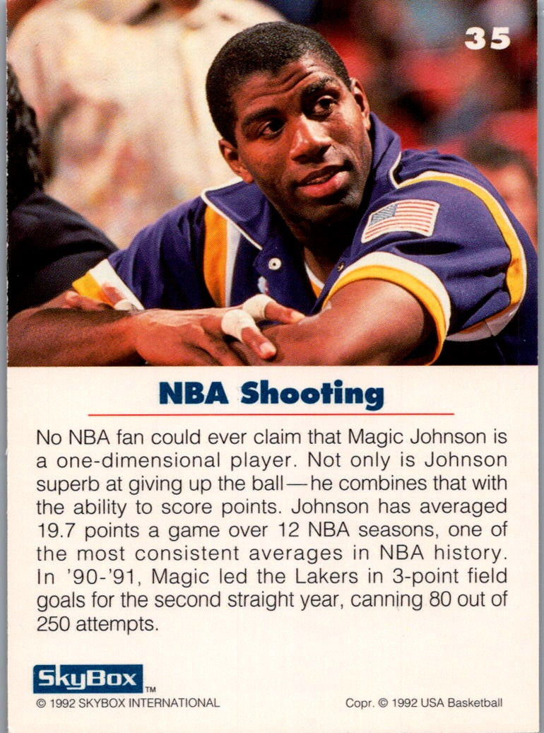 1992 SkyBox USA Basketball Earvin 'Magic' Johnson Magic Johnson #35