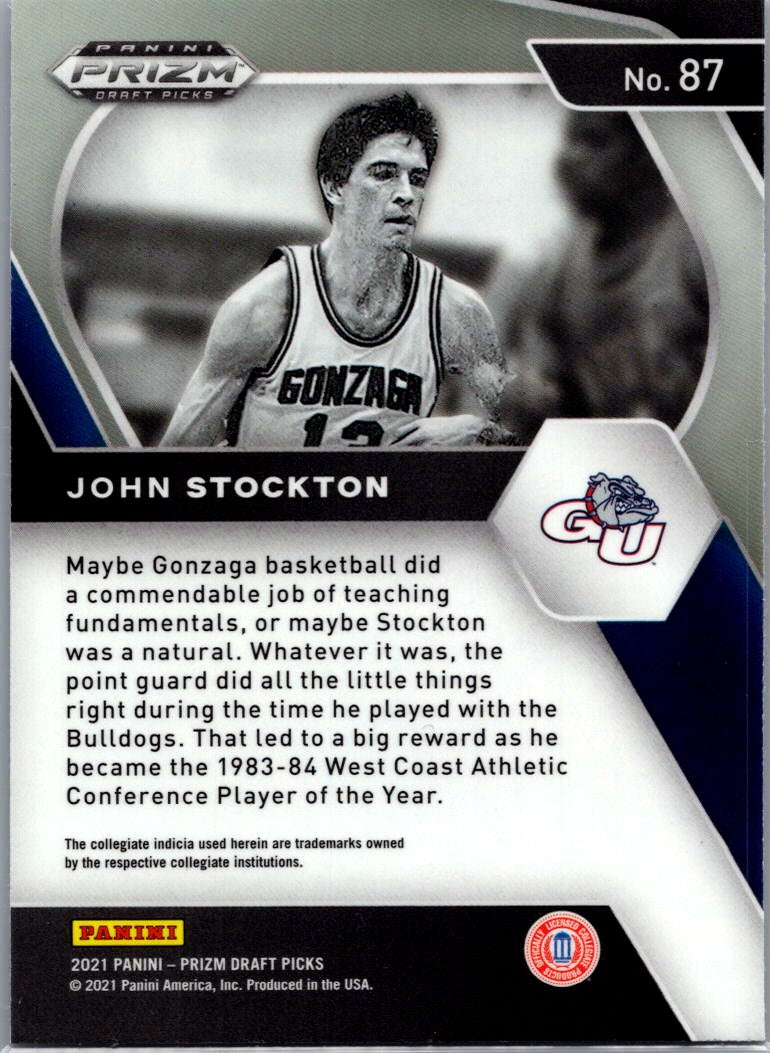 2021 Panini Prizm Draft Picks John Stockton #87