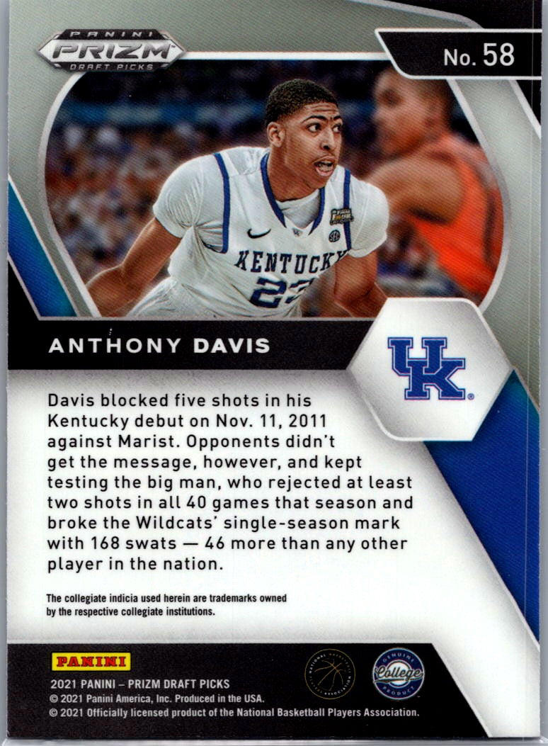 2021 Panini Prizm Draft Picks Anthony Davis #58