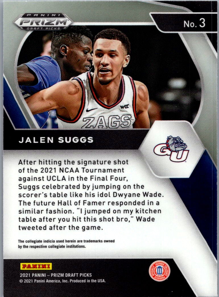 2021 Panini Prizm Draft Picks Jalen Suggs #3 RC