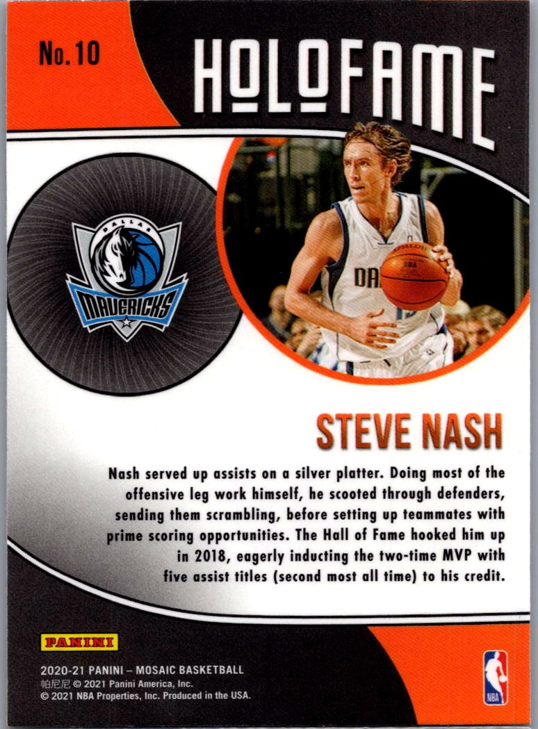 2021 Panini Mosaic Holo Fame Steve Nash #10
