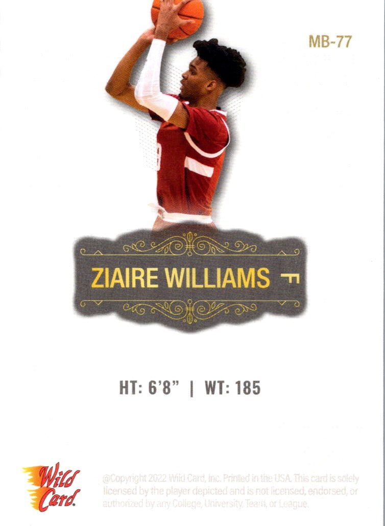 2022 Wild Card Matte Ziaire Williams #MB-77