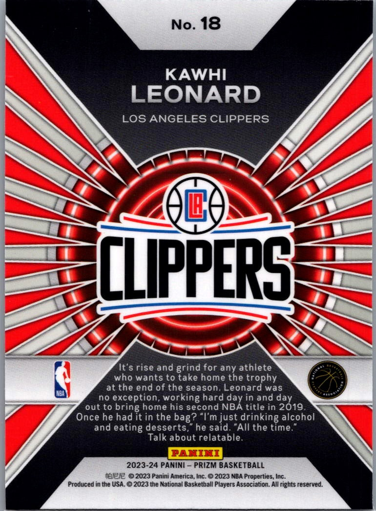 2023 Panini Prizm Dominance Kawhi Leonard #18