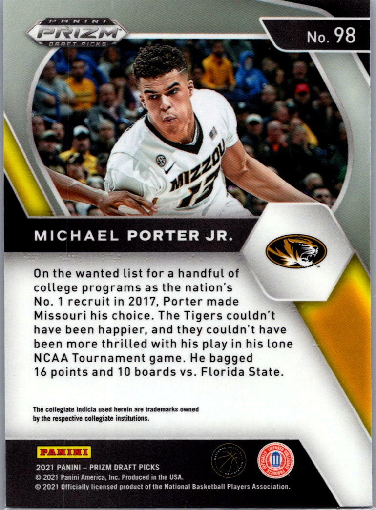 2021 Panini Prizm Draft Picks Michael Porter Jr. #98