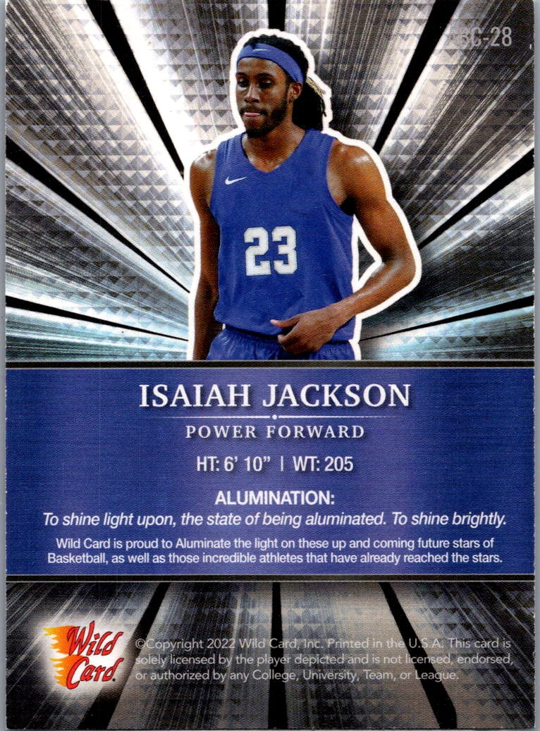 2022 Wild Card Alumination Basketball Edition Isaiah Jackson #SG-28