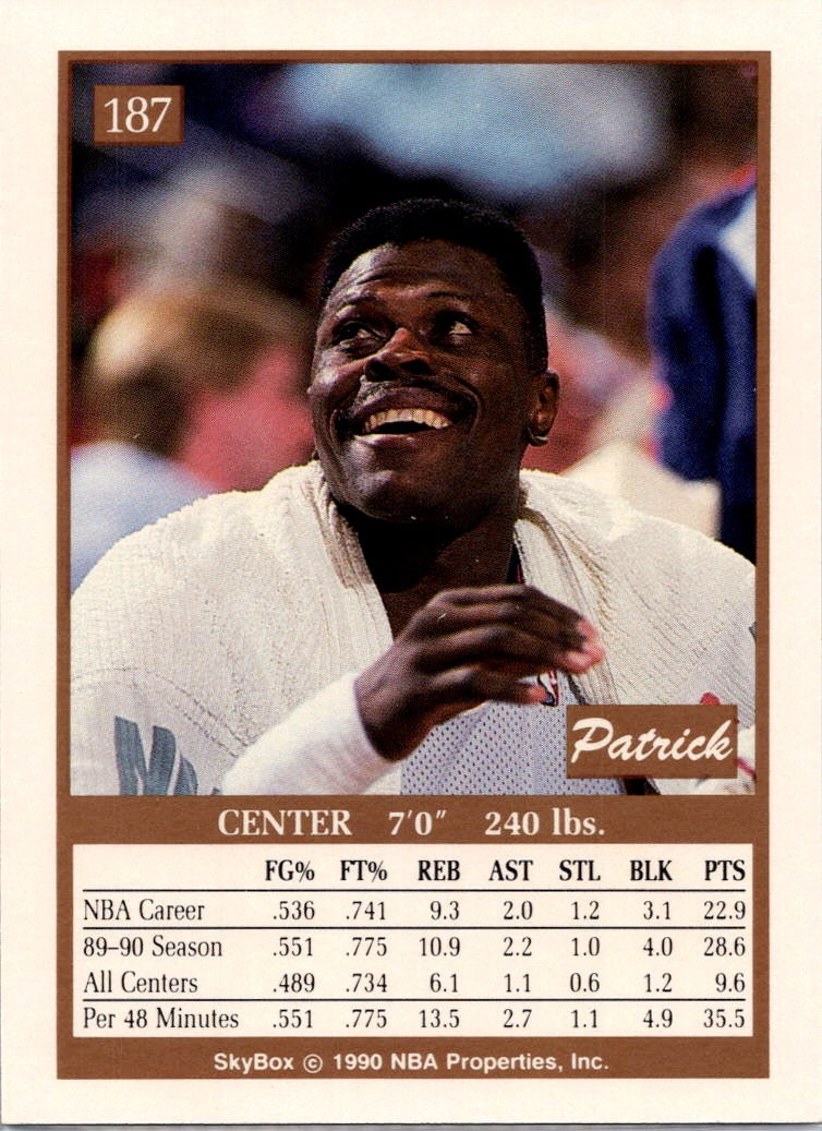 1990 SkyBox Patrick Ewing #187