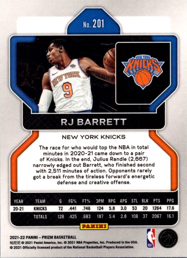 2021 Panini Prizm RJ Barrett #201