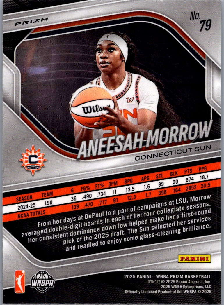 2025 Panini Prizm WNBA Aneesah Morrow #79 Cracked Ice RC