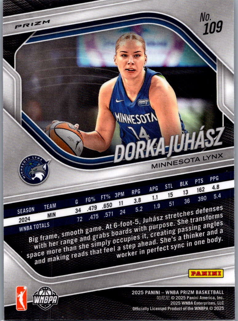 2025 Panini Prizm WNBA Dorka Juhász #109 Silver