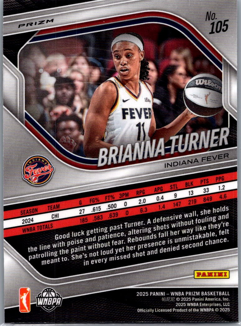 2025 Panini Prizm WNBA Brianna Turner #105 Green