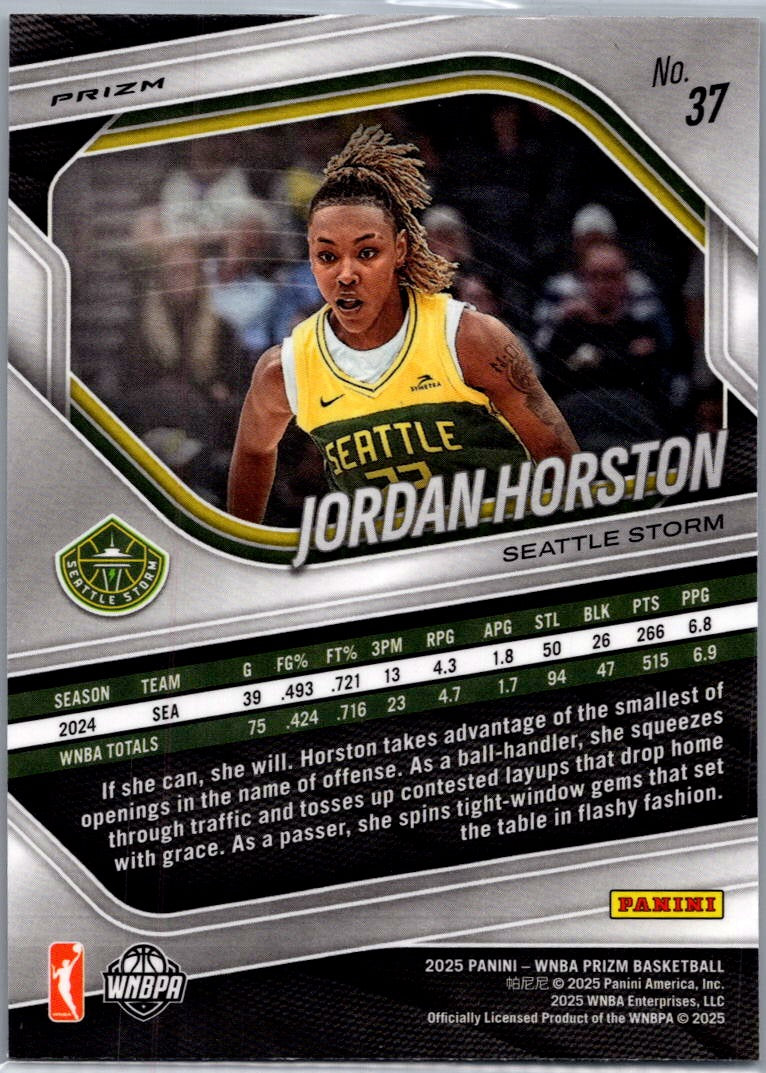 2025 Panini WNBA Prizm Basketball Jordan Horston #37 Cracked Ice