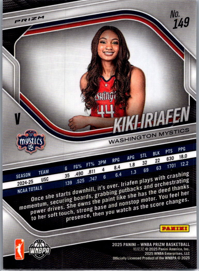 2025 Panini WNBA Prizm Kiki Iriafen #149 Cracked Ice RC