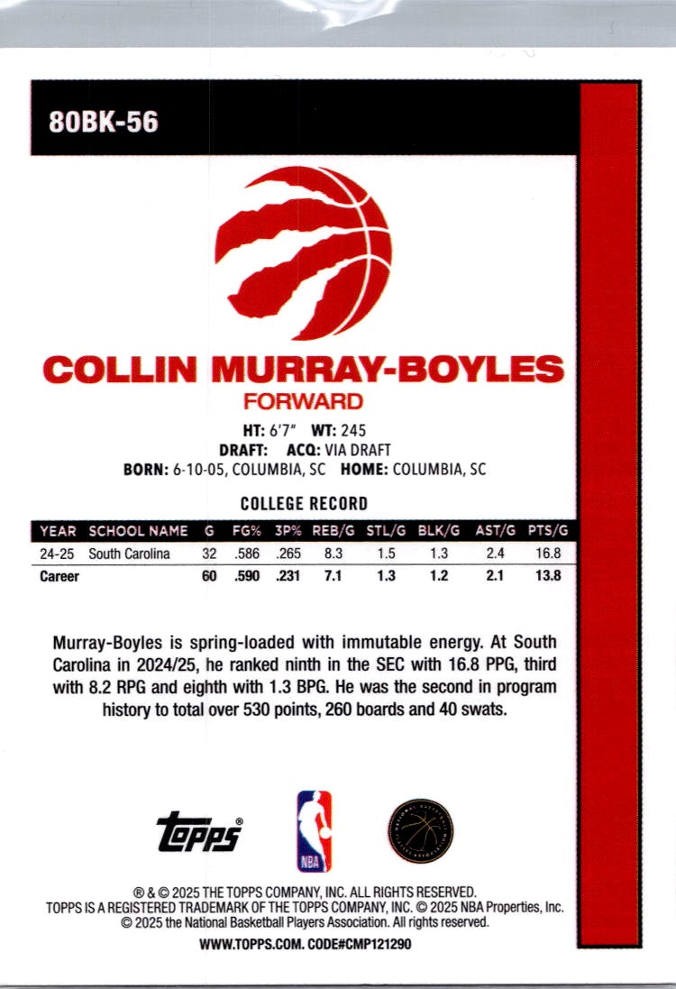 2025 Topps Collin Murray-Boyles #80BK-56 RC