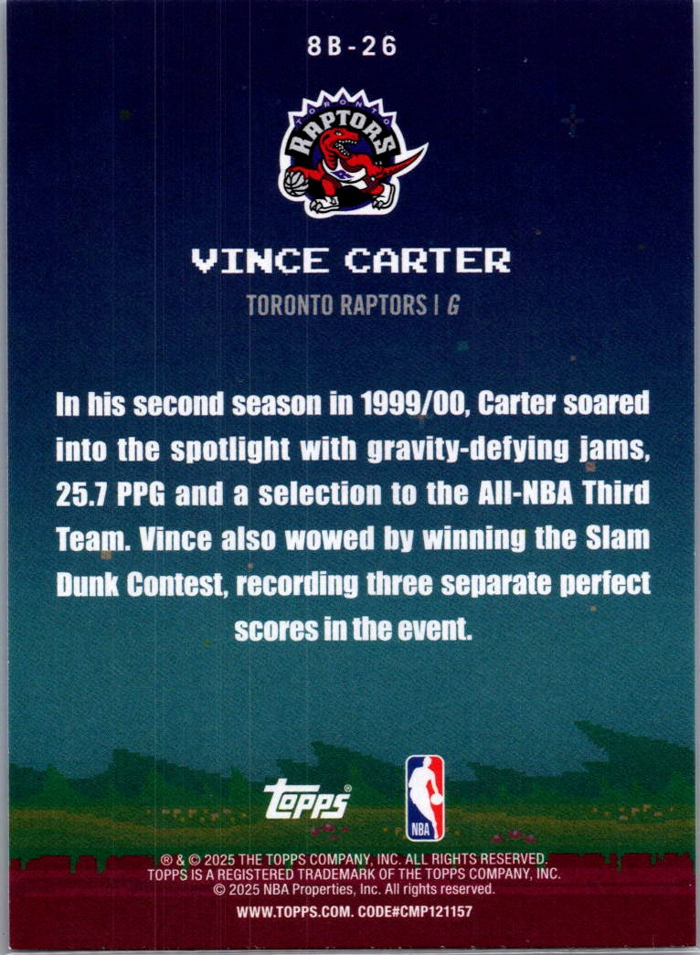 2025 Topps 8-Bit Ballers Vince Carter #8B-26