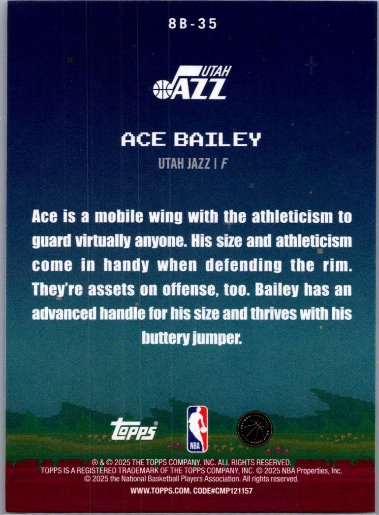 2025 Topps 8-Bit Ballers Ace Bailey #8B-35 RC