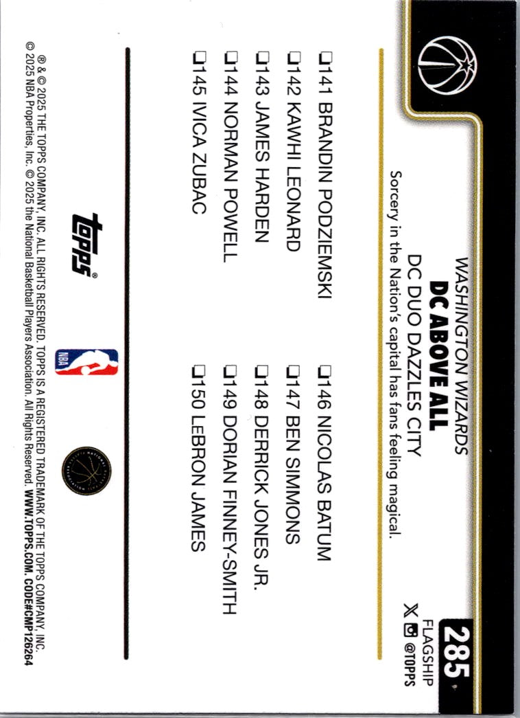 2025 Topps Landry Shamet Bilal Coulibaly #285