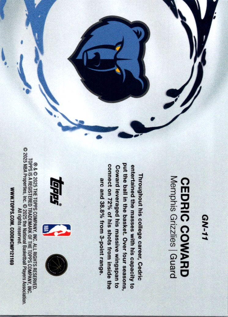 2025 Topps Generation Now Cedric Coward #GN-11 RC